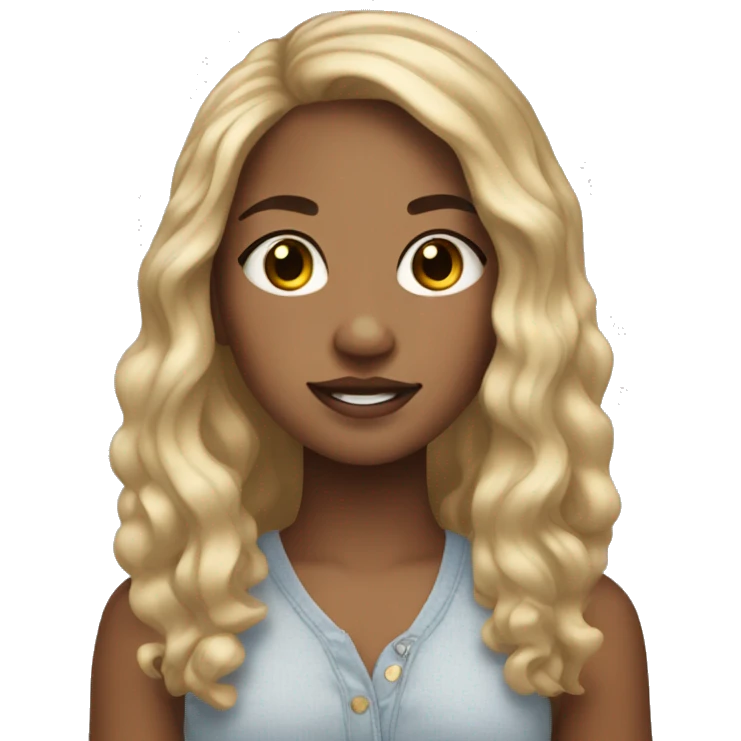 Light skin girl with long hair and freckles emoji