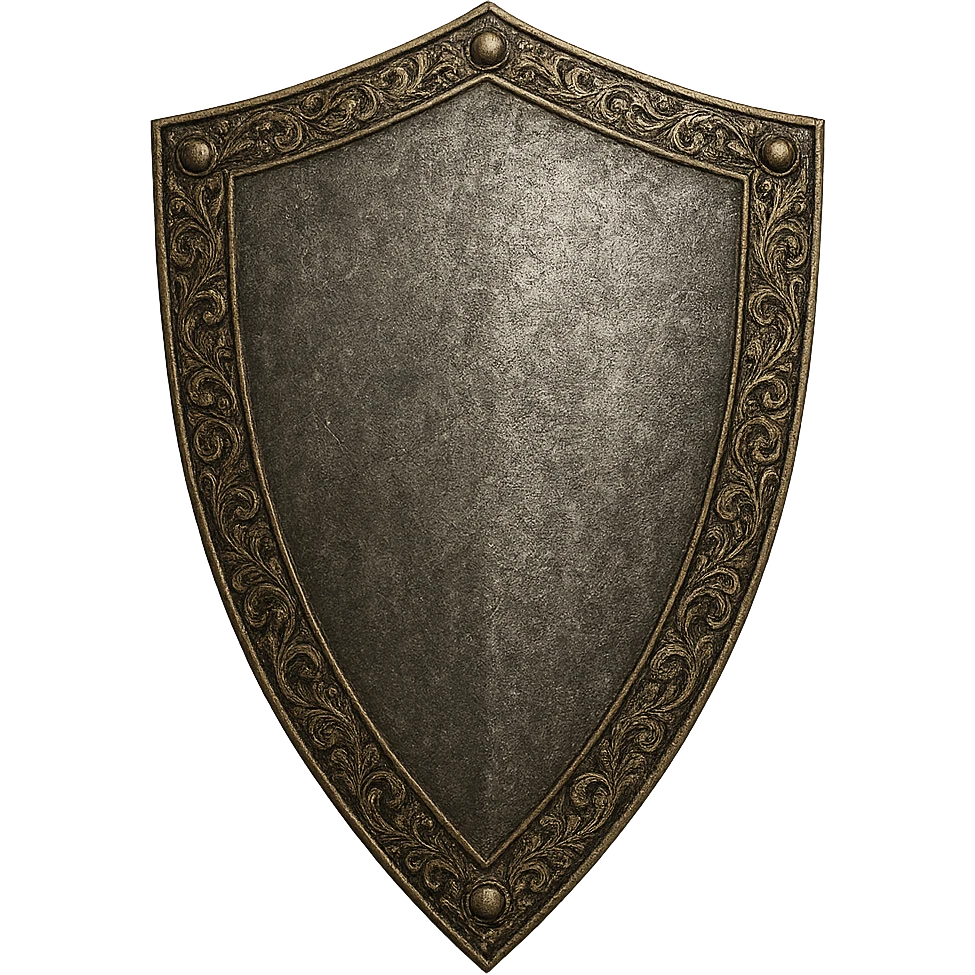 safety shield, classic medieval, detailed, ornate emoji
