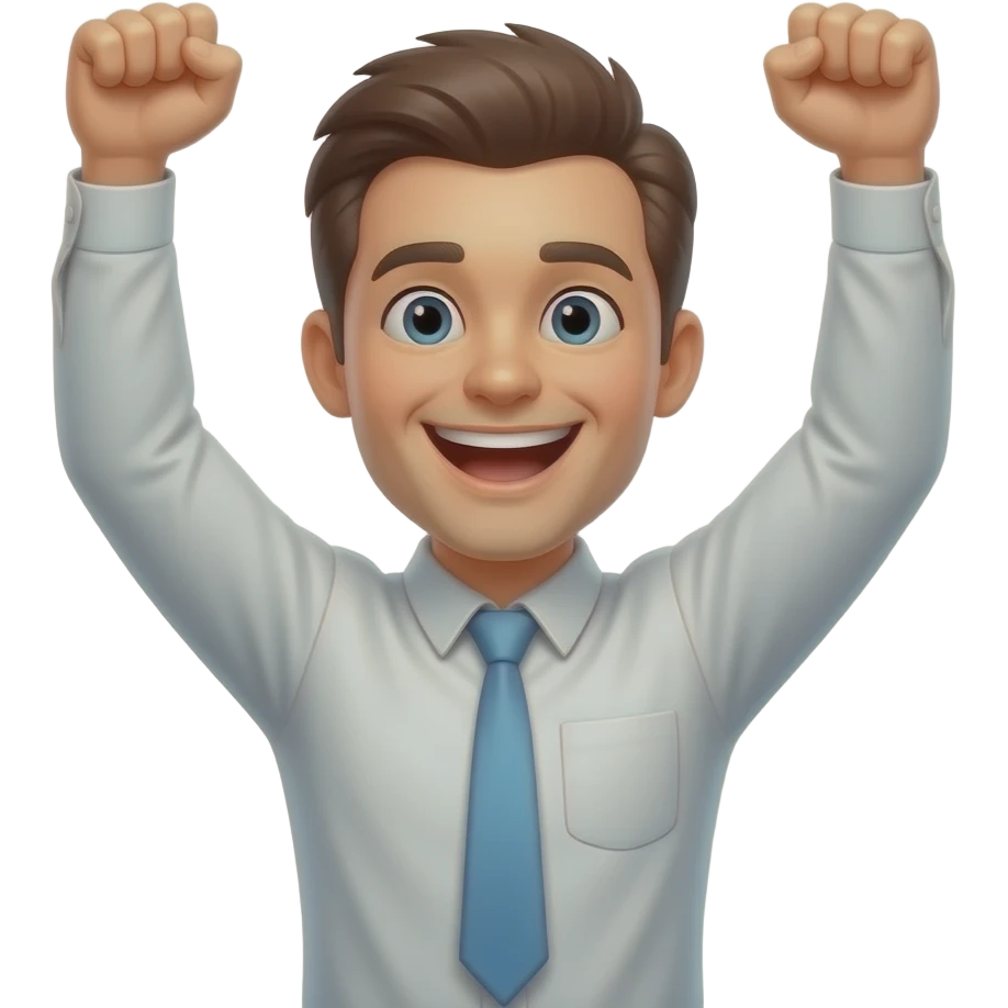 Normal emoji man doing SIU celebration emoji