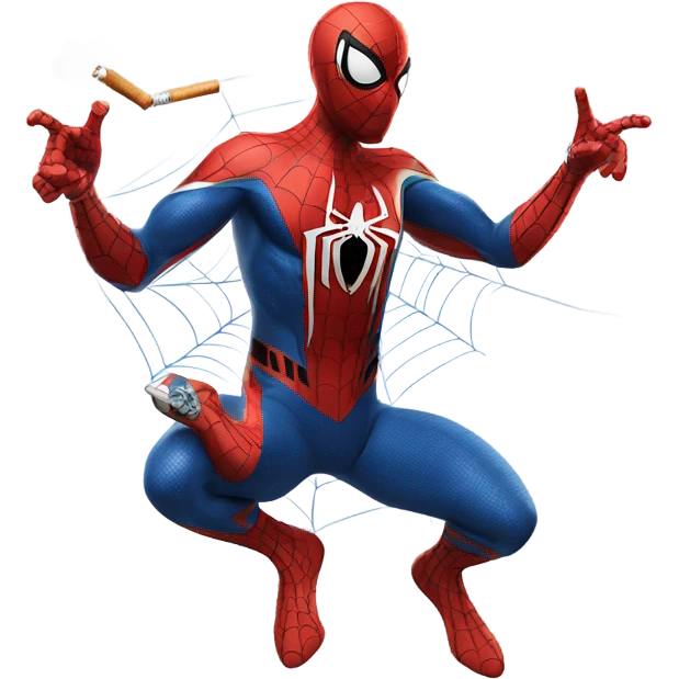 spider-man smoking  emoji