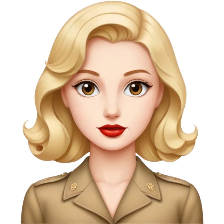 Beautiful woman in 1945’s woman fashion look emoji