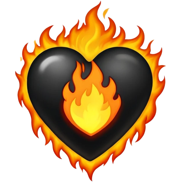 Black heart on fire emoji