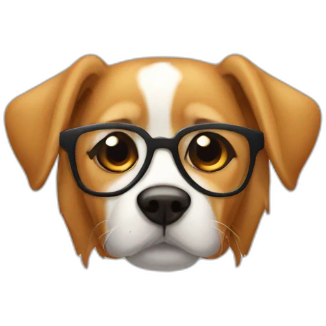 Chien avec lunette emoji