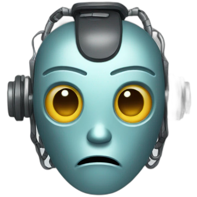 A crying robot emoji