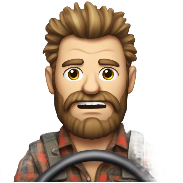 Angry Hillbilly in a diesel truck emoji