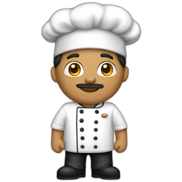Chef con playera color negra emoji