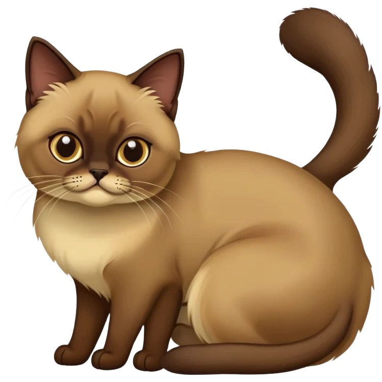Two Burmese cats dark brown and beige color emoji