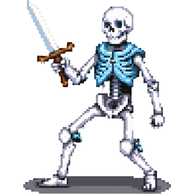 skeleton with a sword action pose emoji