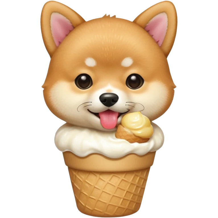 The baby shiba dog with icecream emoji
