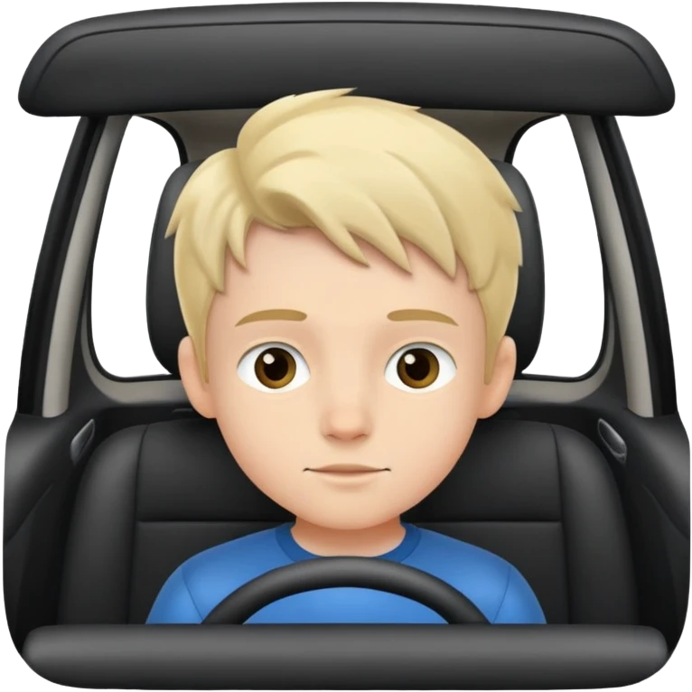 young boy in car interior emoji