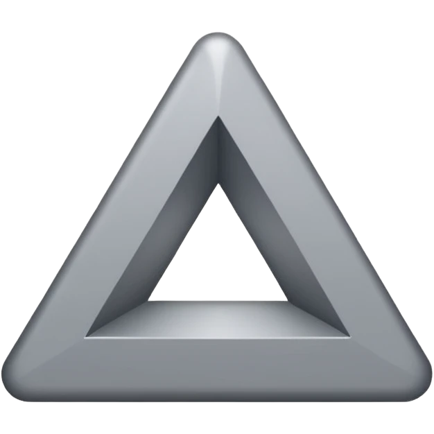 gray triangle parallel to the left, 60 degrees inclined, plain emoji