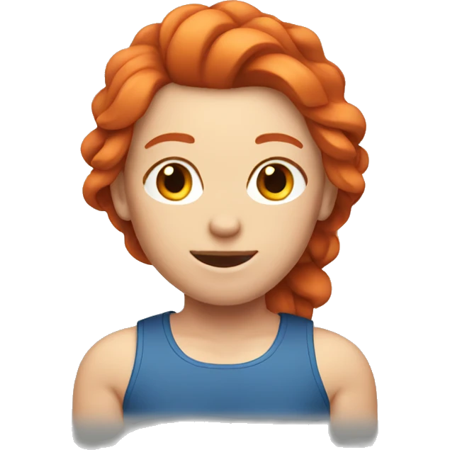 red head emoji working out emoji