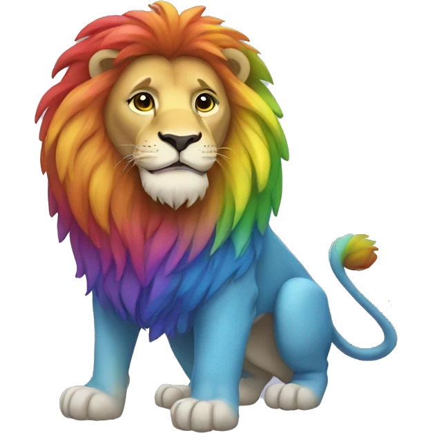 Rainbow Lion Full Body emoji