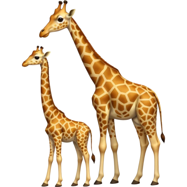 High resolution giraffe with its baby emoji
