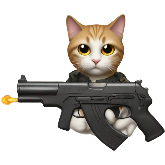 Cat with a gun emoji