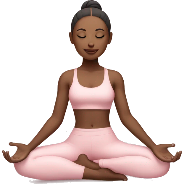 yoga girl in light pink outfit  emoji