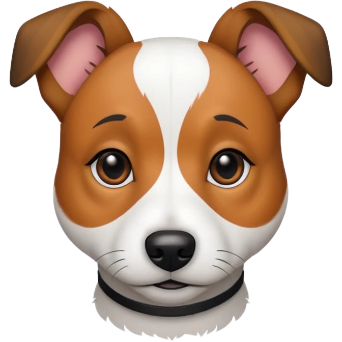 Strävhårig jack russel med svarta öron resten helt vit emoji
