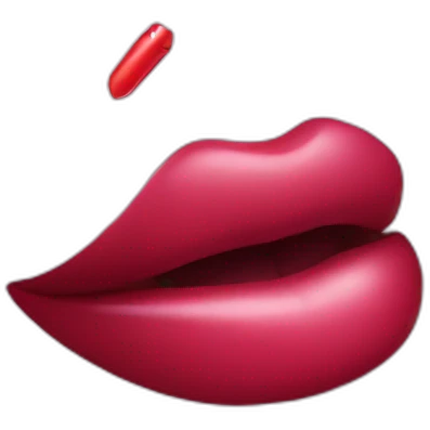 Lipstick with kiss emoji