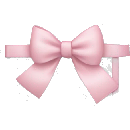 white notebook with a light pink bow emoji