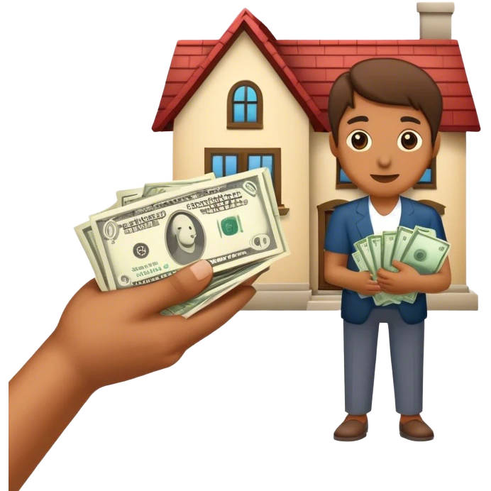 house in one hand money in another emoji