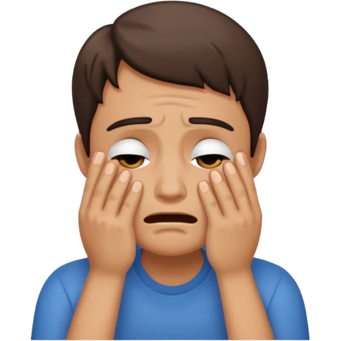 Chorando com as mão na cara emoji