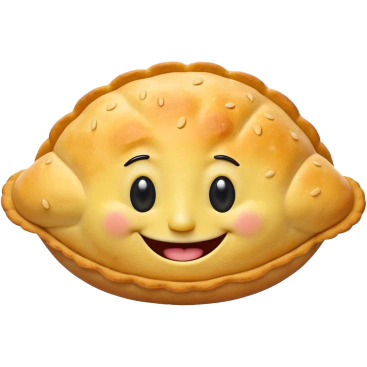 cute cartoon empanada character in SpongeBob + emoji