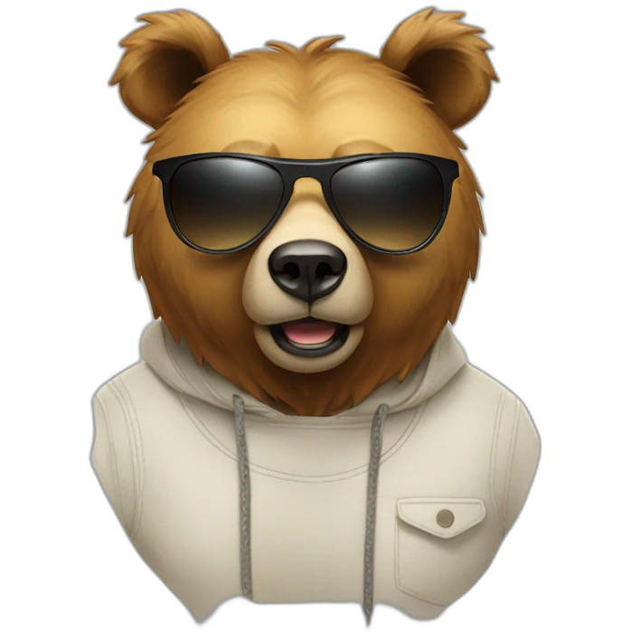 Face of a bear with fashion sunglasses emoji