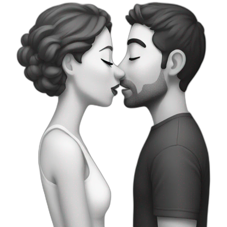 Woman and man kissing emoji