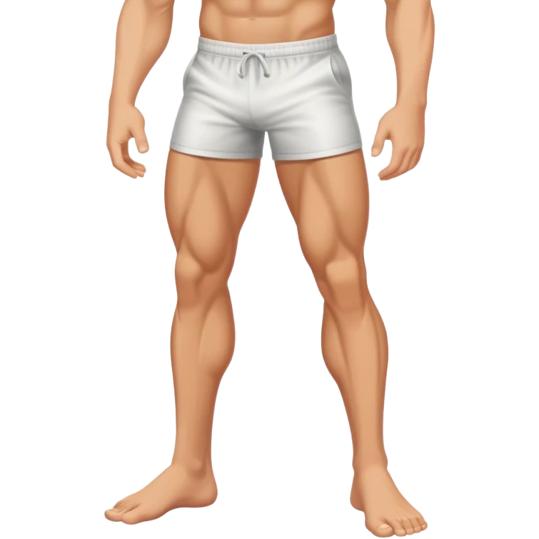 muscular leg of young white man, focus on leg emoji