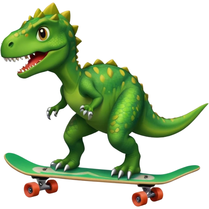 Dinosaur on a skateboard emoji