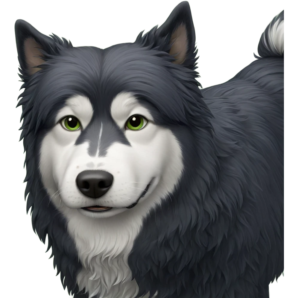 realistic dog on green background emoji