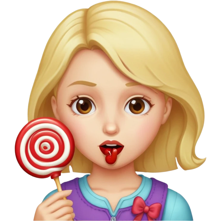 Girl crunching on a lollipop  emoji
