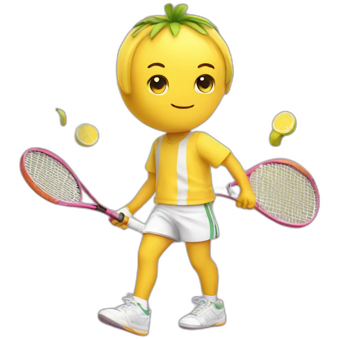 kawaii cute banana tennis player emoji
