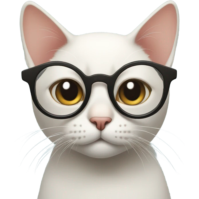 Nerd Cat with glasses  emoji