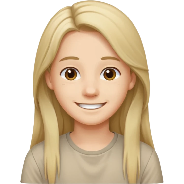 jeune cheveux long avec le sourire style européen emoji