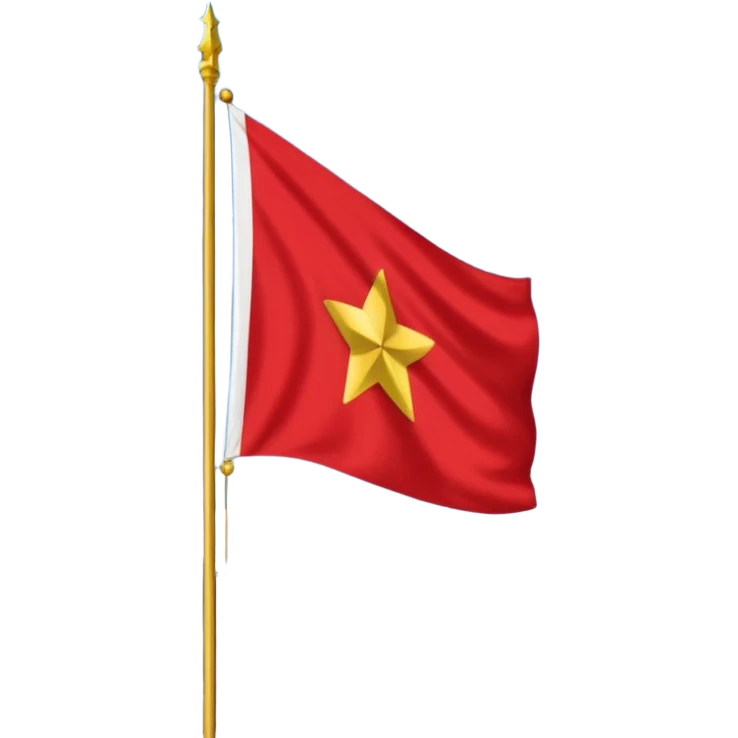 Bandeira do Pará em cor vermelho e um banco n vertical e uma estrela dourada no centro emoji