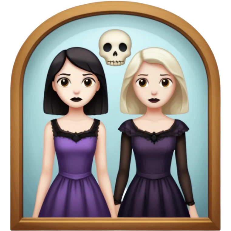 Spooky Man  in mirror behind woman emoji