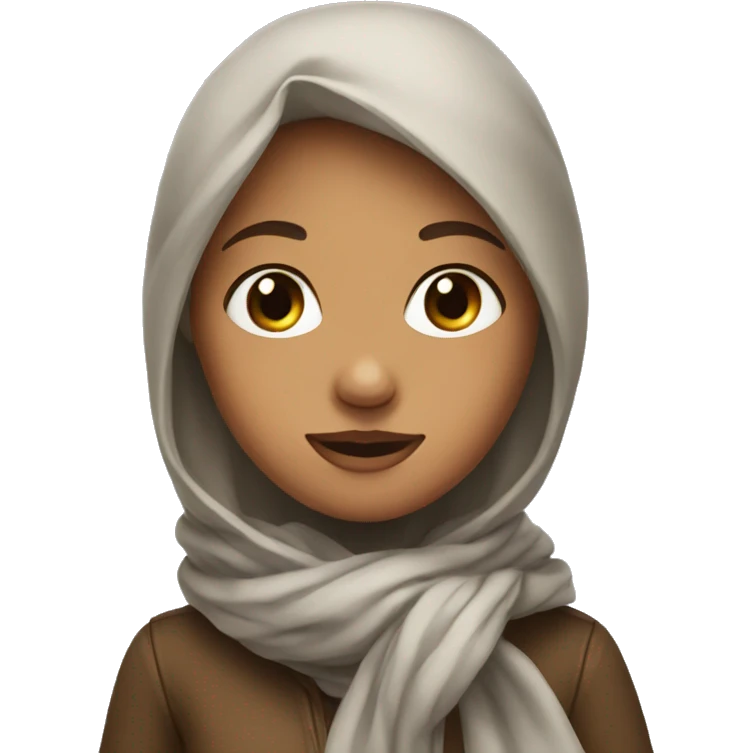 a girl wearing scarf emoji