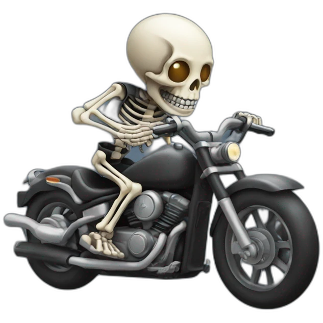 skeleton riding a motorcycle emoji