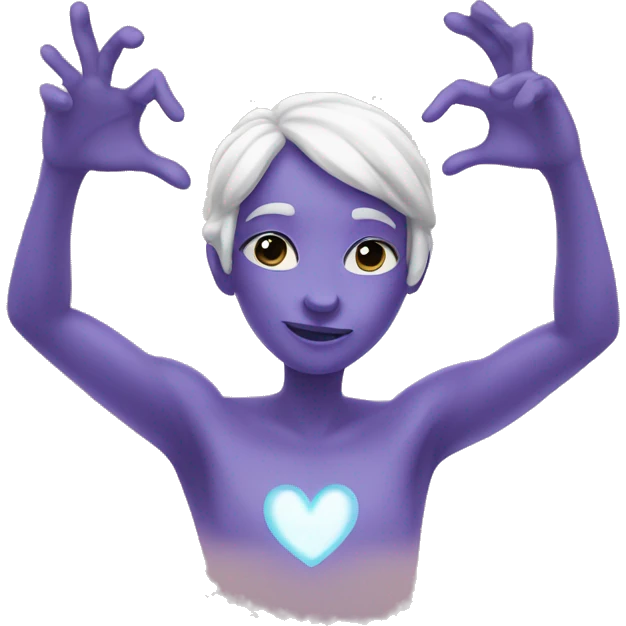 Time spirit making a heart gesture emoji