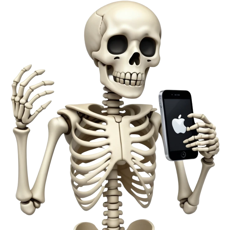 Shocked skeleton iphone emoji