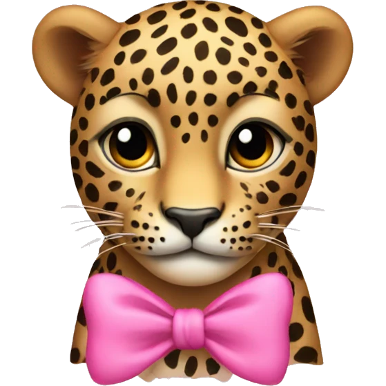 leopard with pink bow on it emoji