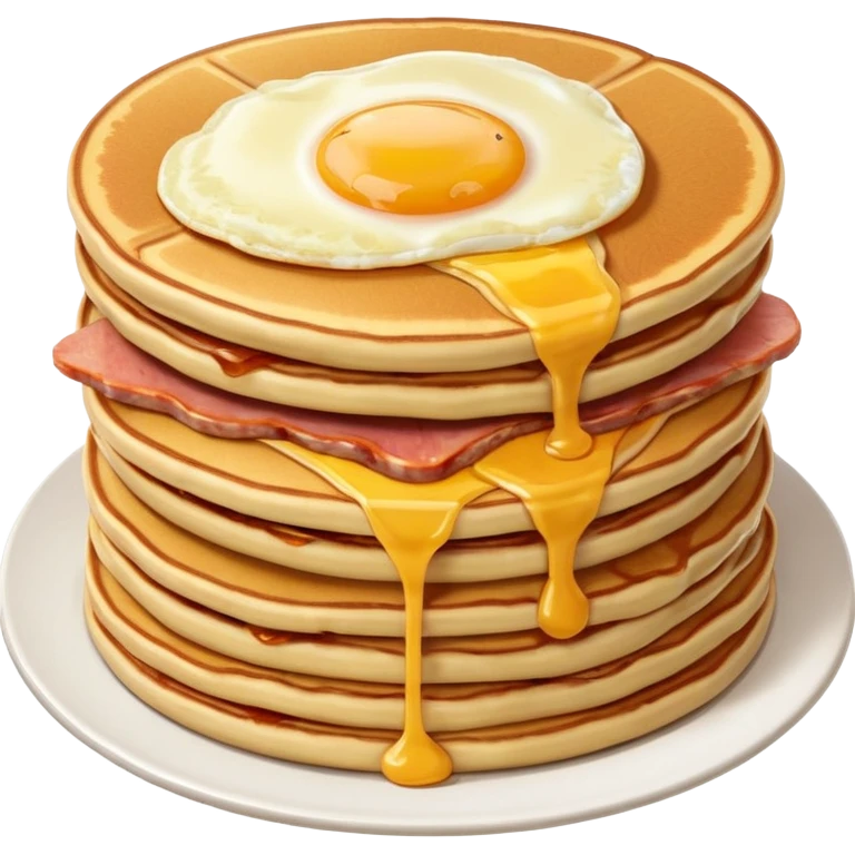SPAM meat, eggs and pancakes breakfast  emoji