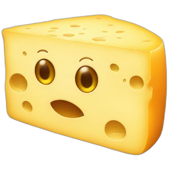 cheese with 2 eyes smiling emoji