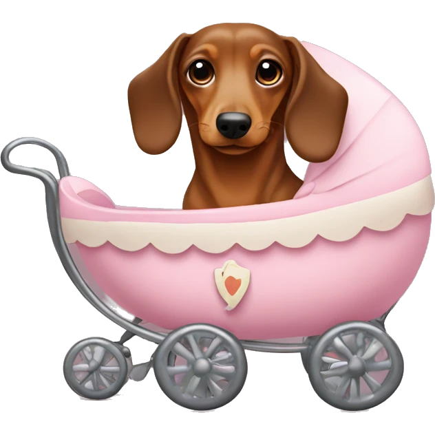 Dachshund in a pram emoji
