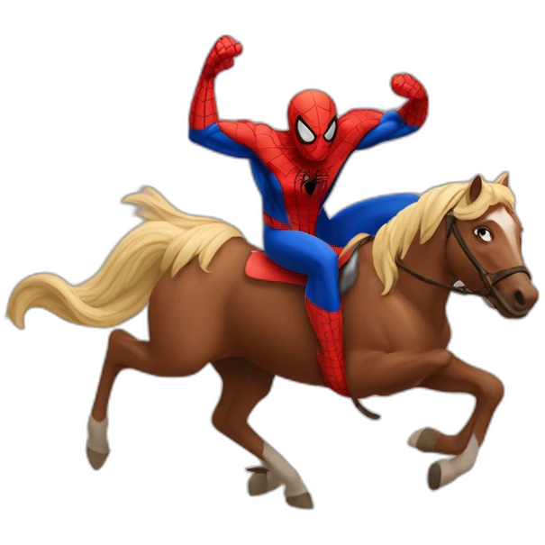 spiderman riding a horse emoji