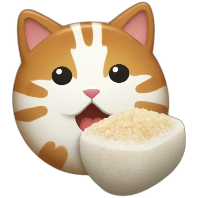 cat-eat-Onigiri emoji