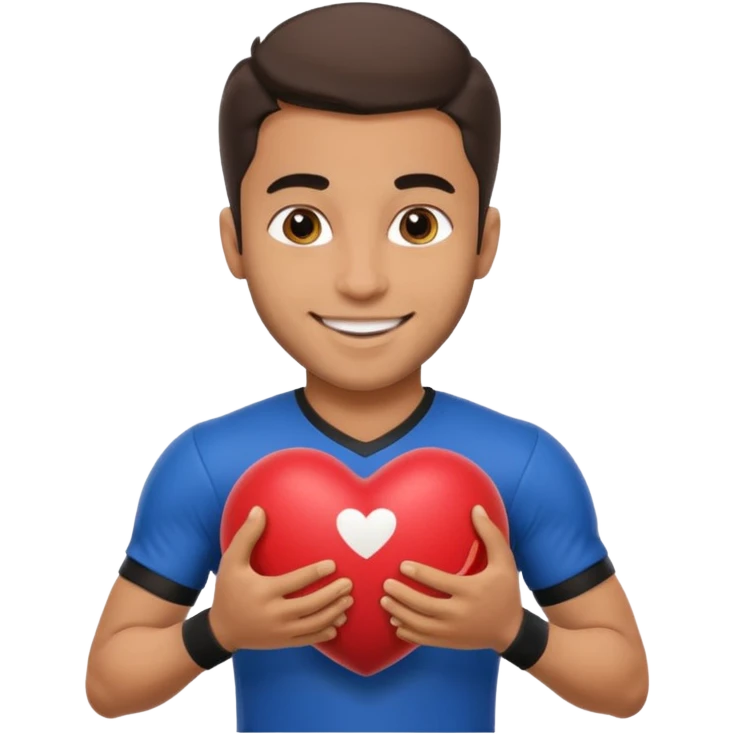 عکس سعید عزالهی بازیکن فوتبال ، که یک توپ  فوتبال مدل قلب دستشه emoji