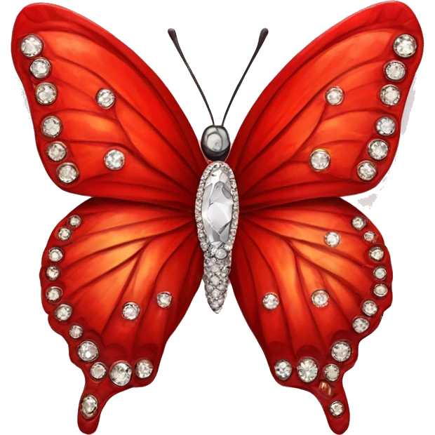 Red butterfly with diamantés  emoji