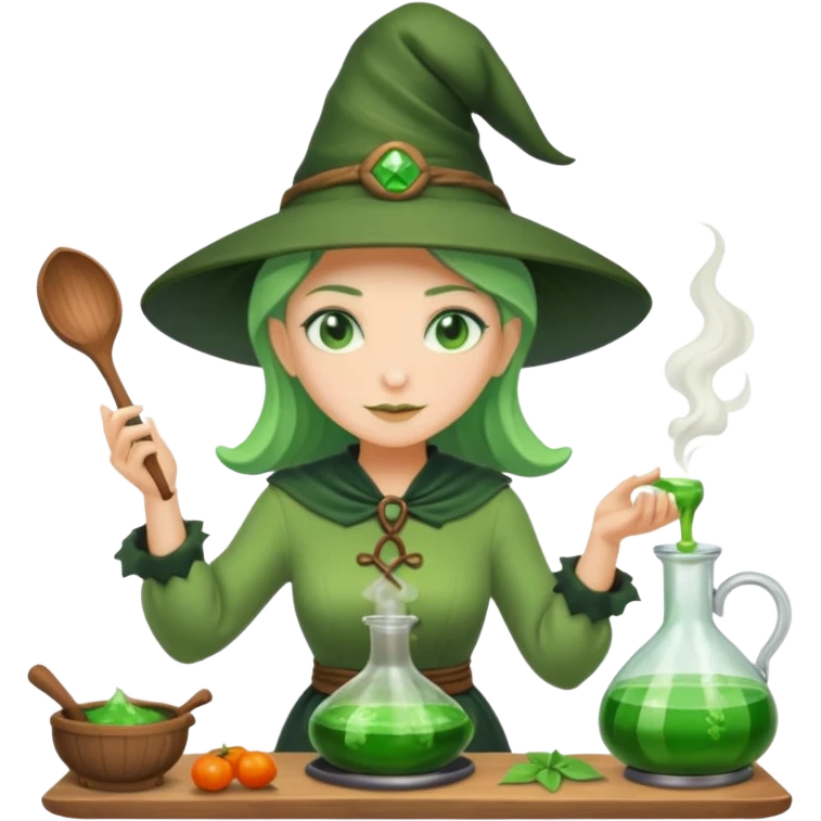 green witch cooking potion emoji